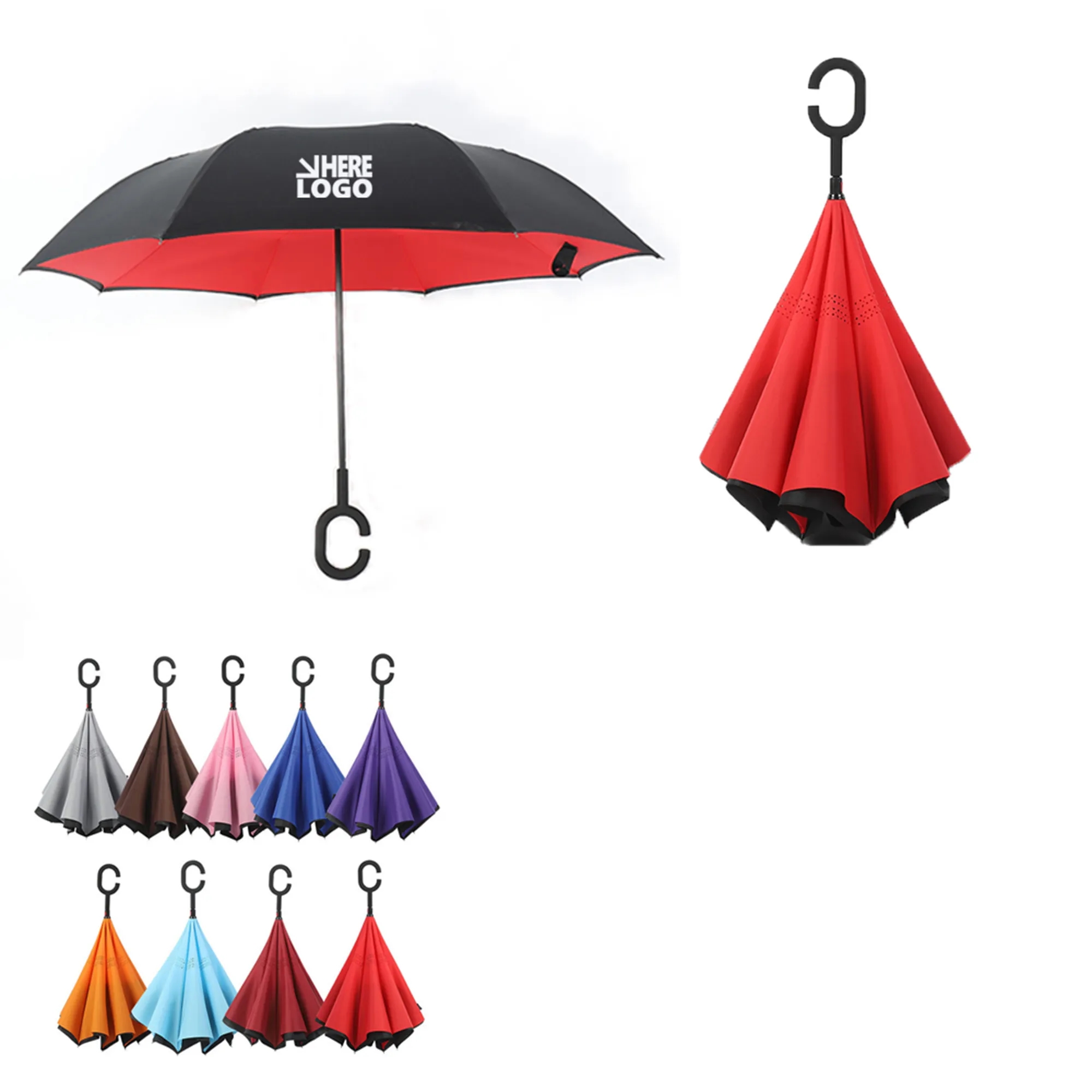Windproof Inverted Reverse Upside Down Umbrella 2