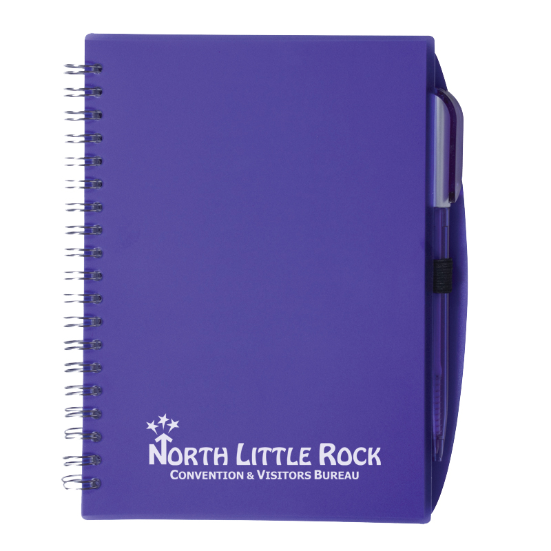5-3/4" x 7" Color-Pro Spiral Unlined Notebook with Pen 3