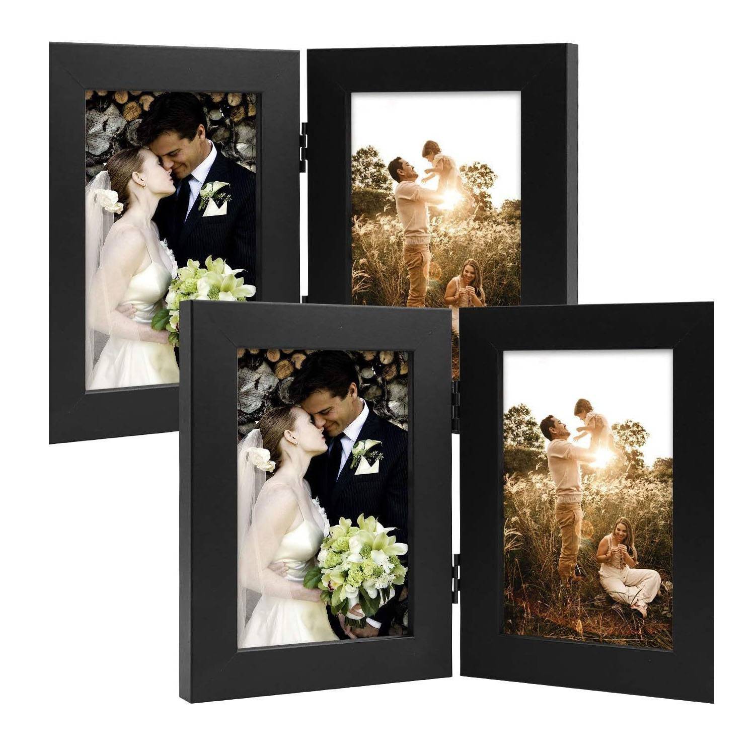 Wooden Vintage Foldable Dual Picture Frame 5