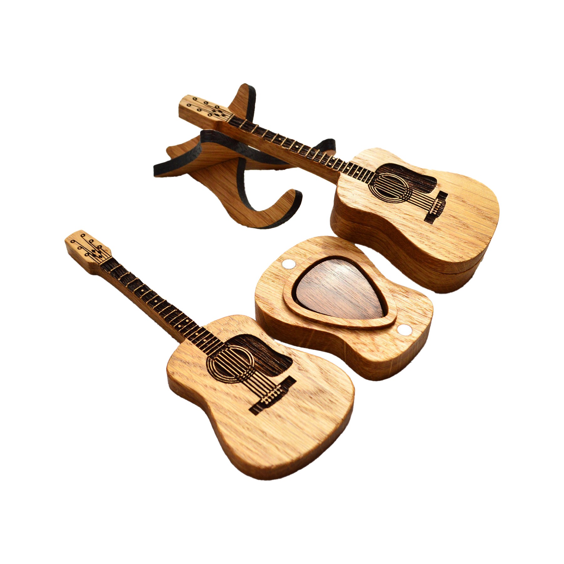 Wooden Acoustic Guitar Pick Box 1