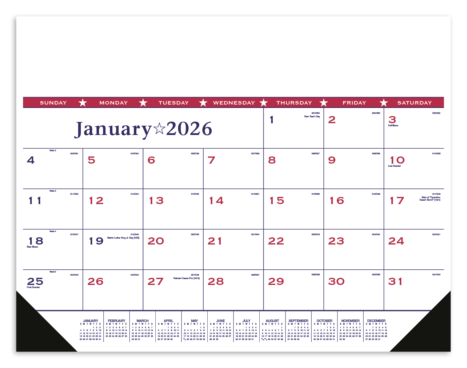 Triumph® Calendars Patriotic Desk Pad with Vinyl Corners 11