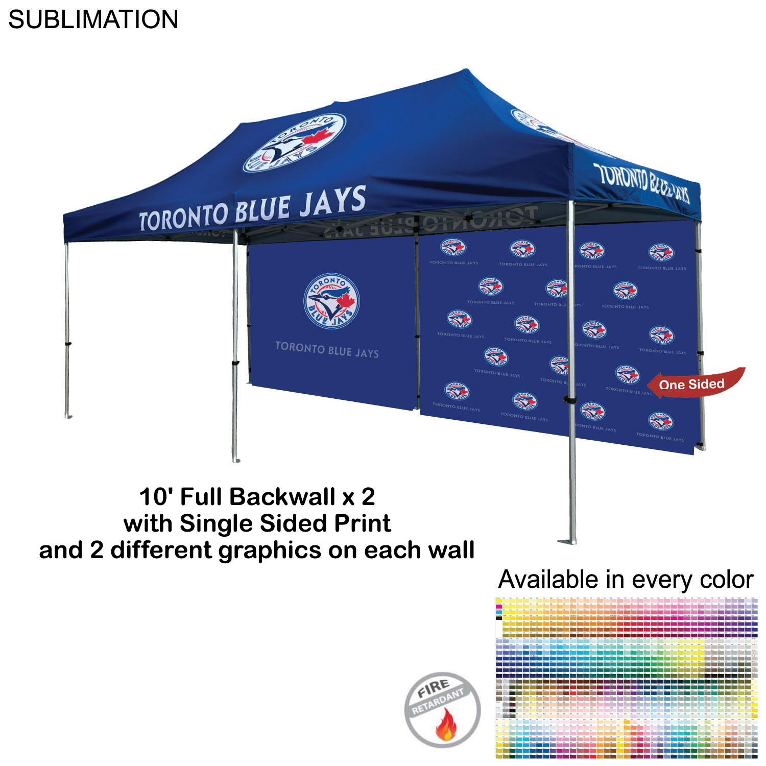 10' Back Wall for 10x20 Tent Kit, Sublimated, Single Sided Print 4