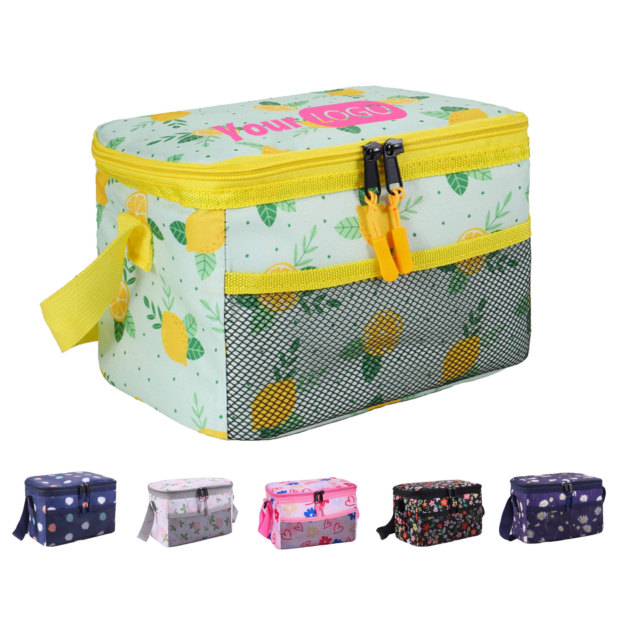 6 Cans Foldable Insulated Lunch Bag With Zipper 7