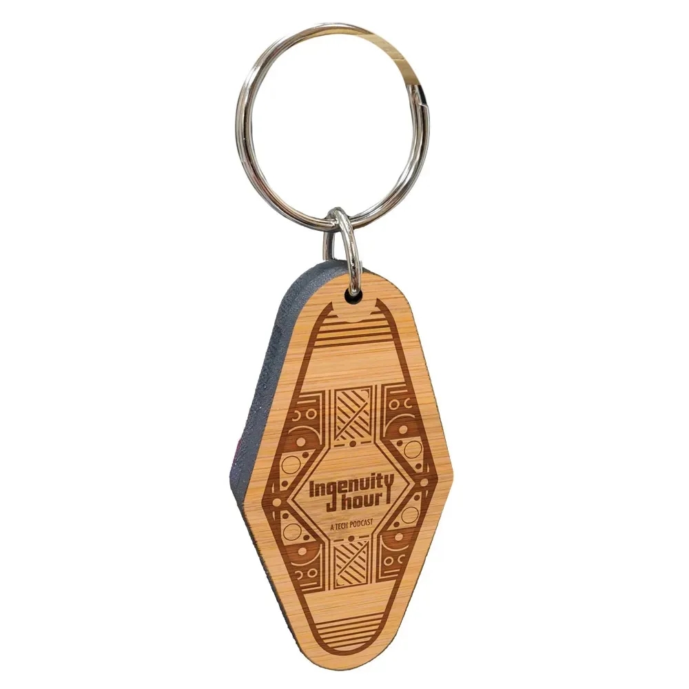 Vintage Etched Bamboo Motel Keychain Hotel Key Tag 1