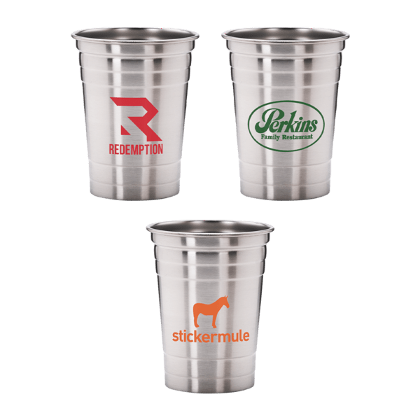Suds 16 oz Stainless Steel Beer Cups 1