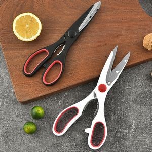 Ergonomic Kitchen Scissors With Walnut Cracker Handle Stainless Steel 7