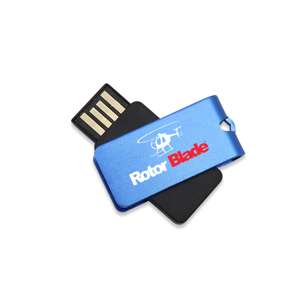 Waltham Mini USB Flash Drive w/ Metallic Swivel Cap 4