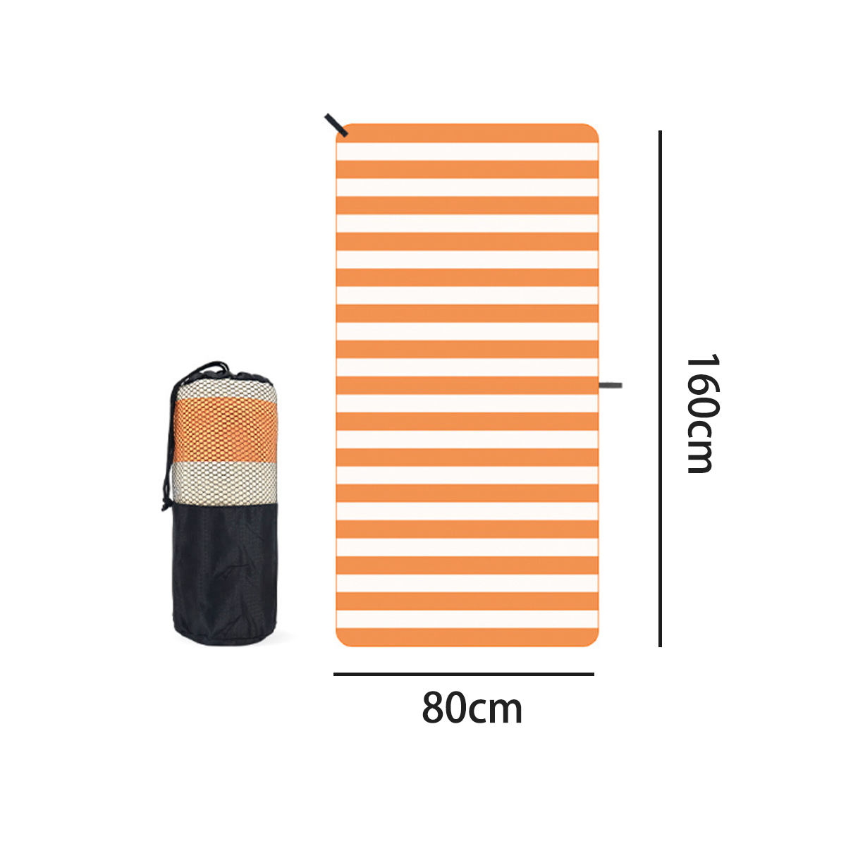 Striped Microfiber Beach Towel with Carry Bag 2