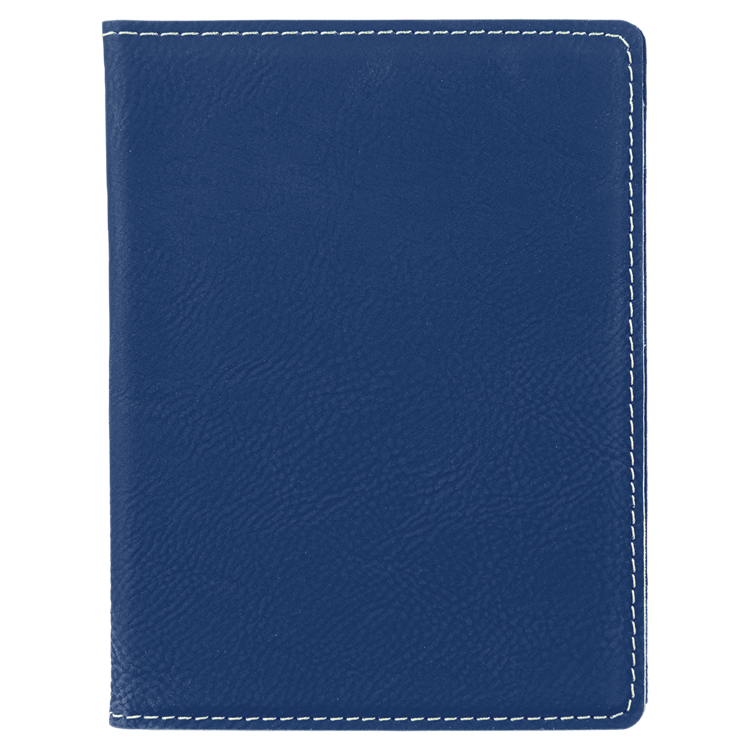 4 1/4" x 5 1/2" Blue/Silver Leatherette Passport Holder 3