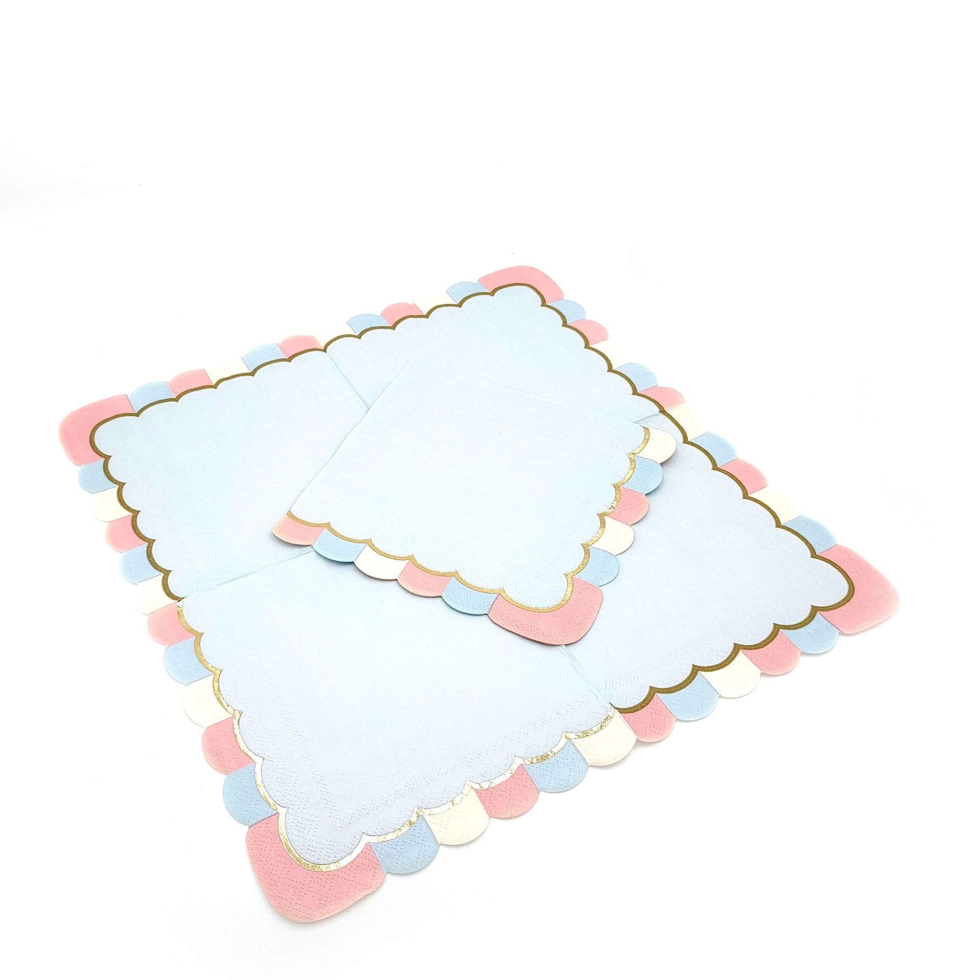 Custom Scalloped Gold Foil Disposable Paper Napkins 5