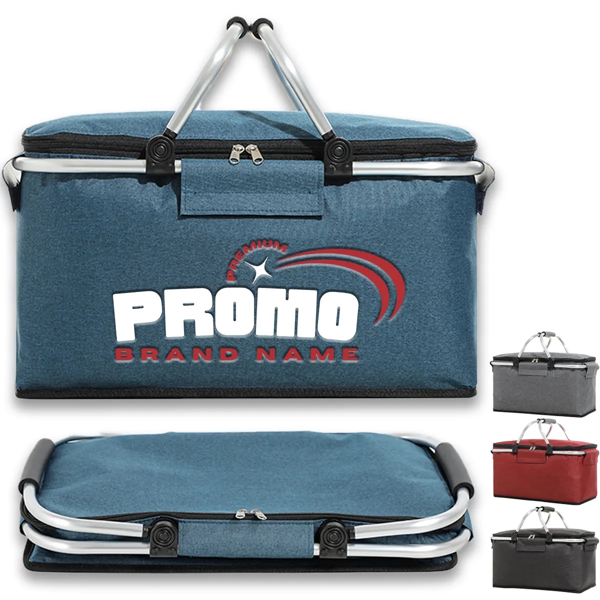 Insulated Folding Picnic Basket Travel Camping Shopping Bag 2