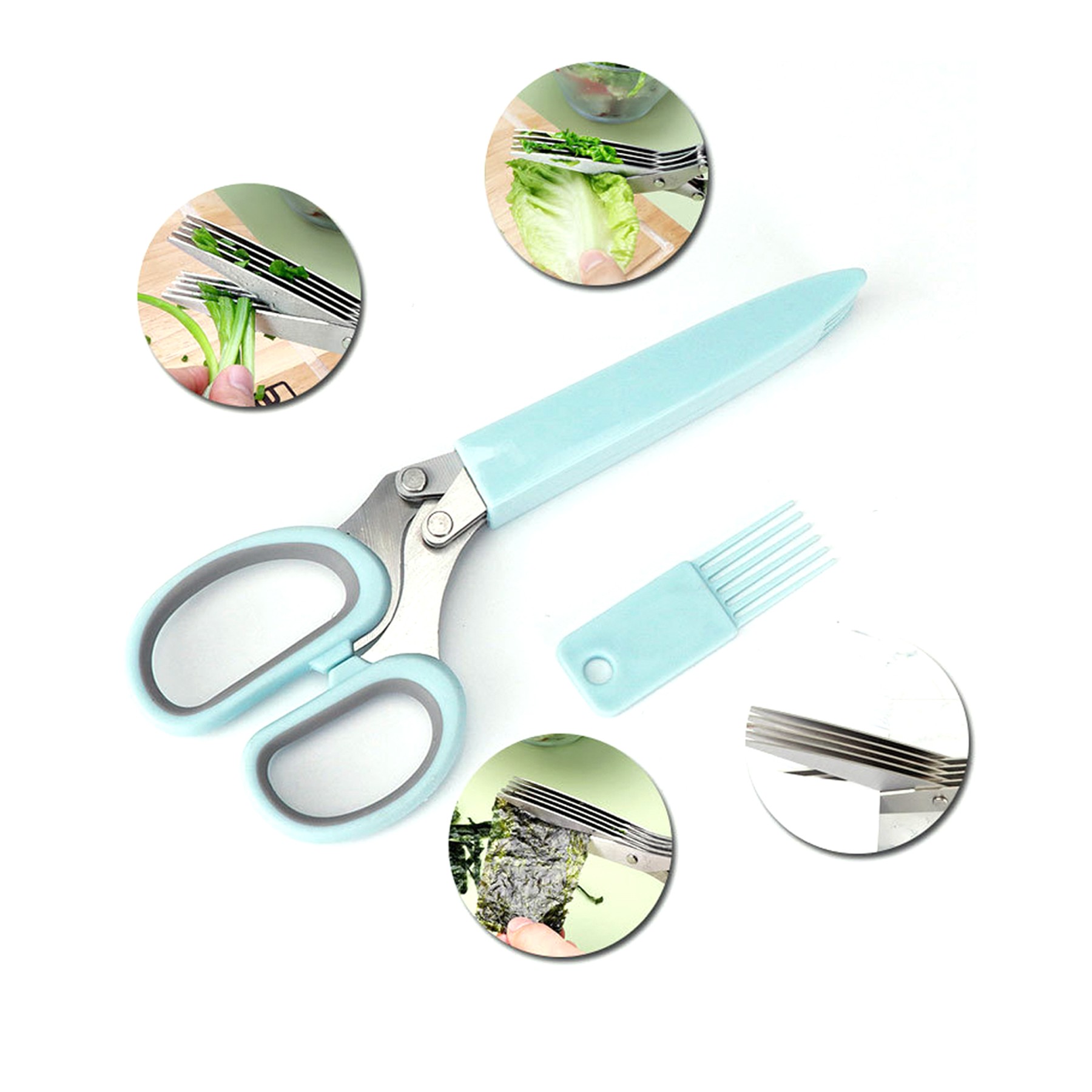5 Ply Multi Functional Stainless Steel Onion Scissors 5