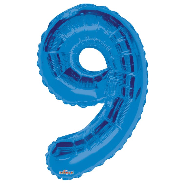 Mylar Number 9 Balloons - Blue 34" 2
