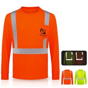 Men's Class 2 Hi-Vis Reflective Safety T-Shirt with Pocket 3