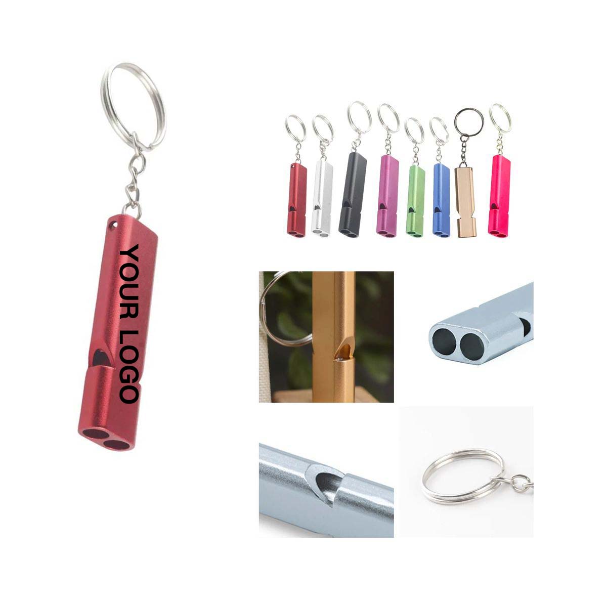 Lightweight Aluminum Whistle with Keychain Clip 2