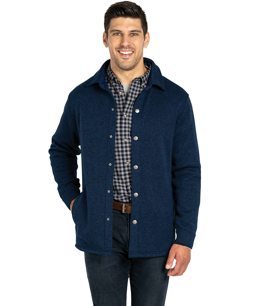 Heathered Fleece Snap Shacket 86