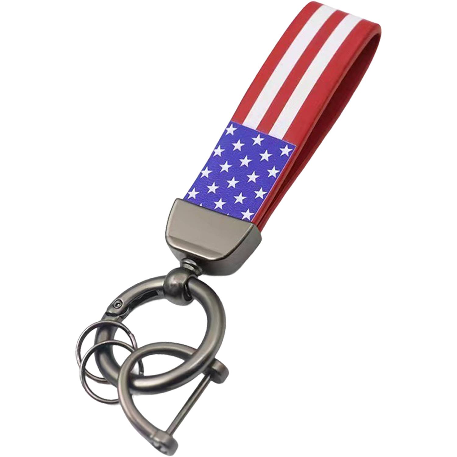Microfiber Leather American Flag Keychain 6