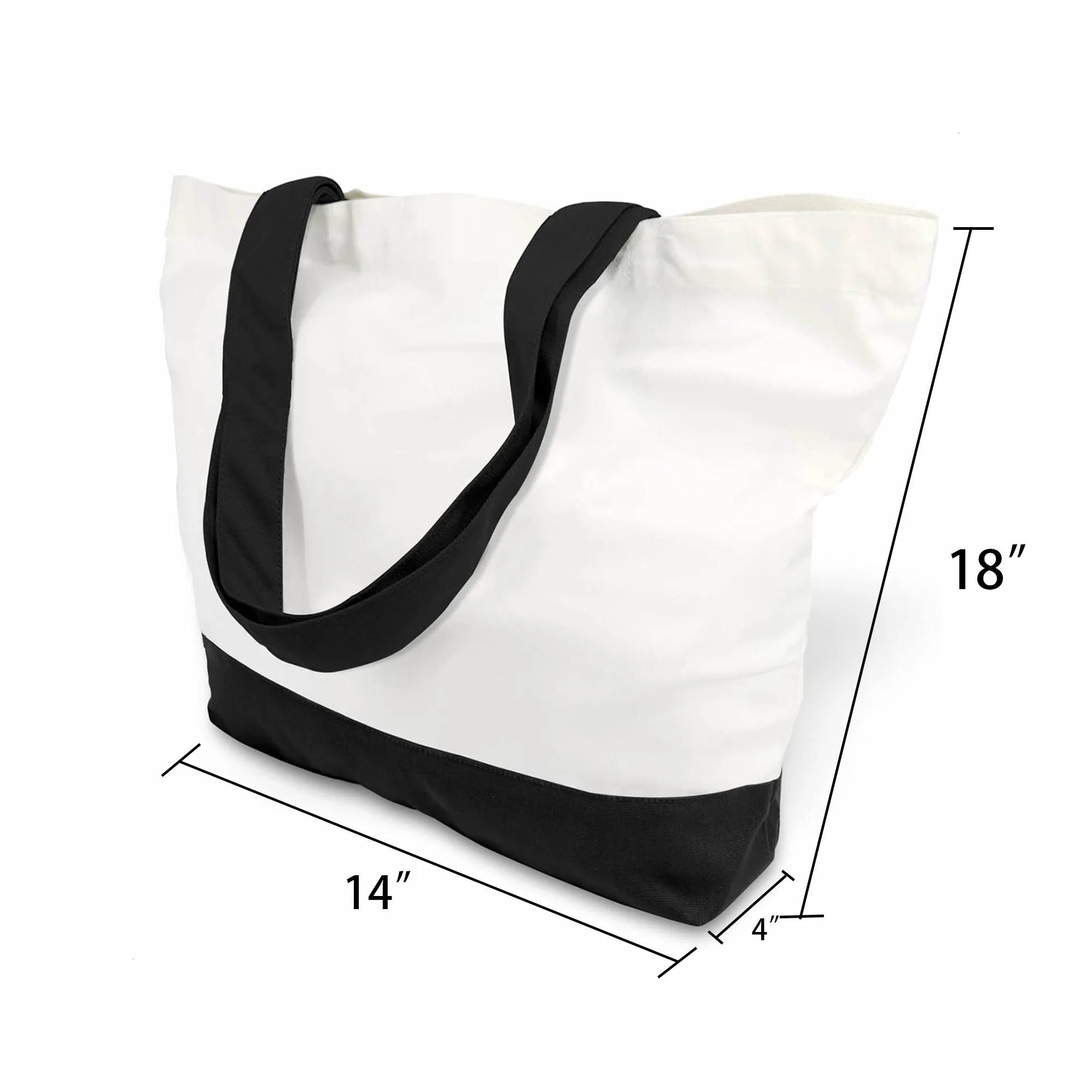 Cotton Tote Bag With Zipper, custom tote bag with logo imprint 2