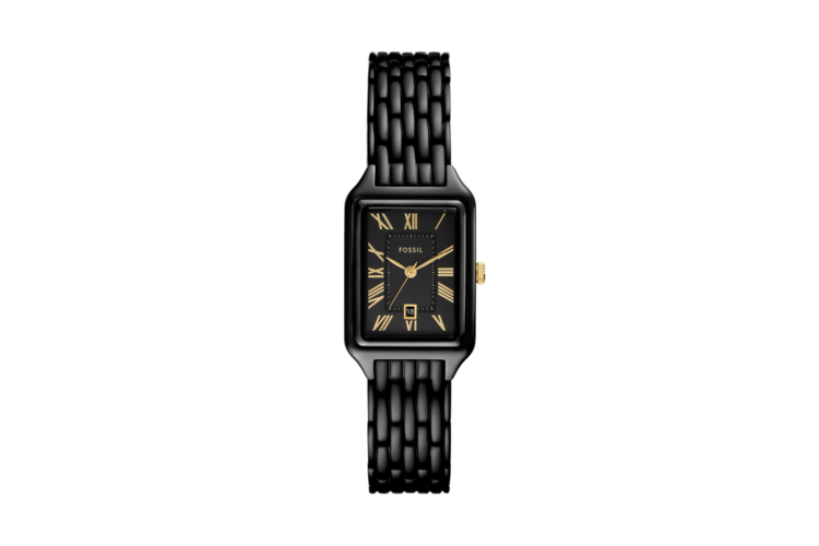 Fossil Women's Raquel Three-Hand Date Black Stainless Steel Watch