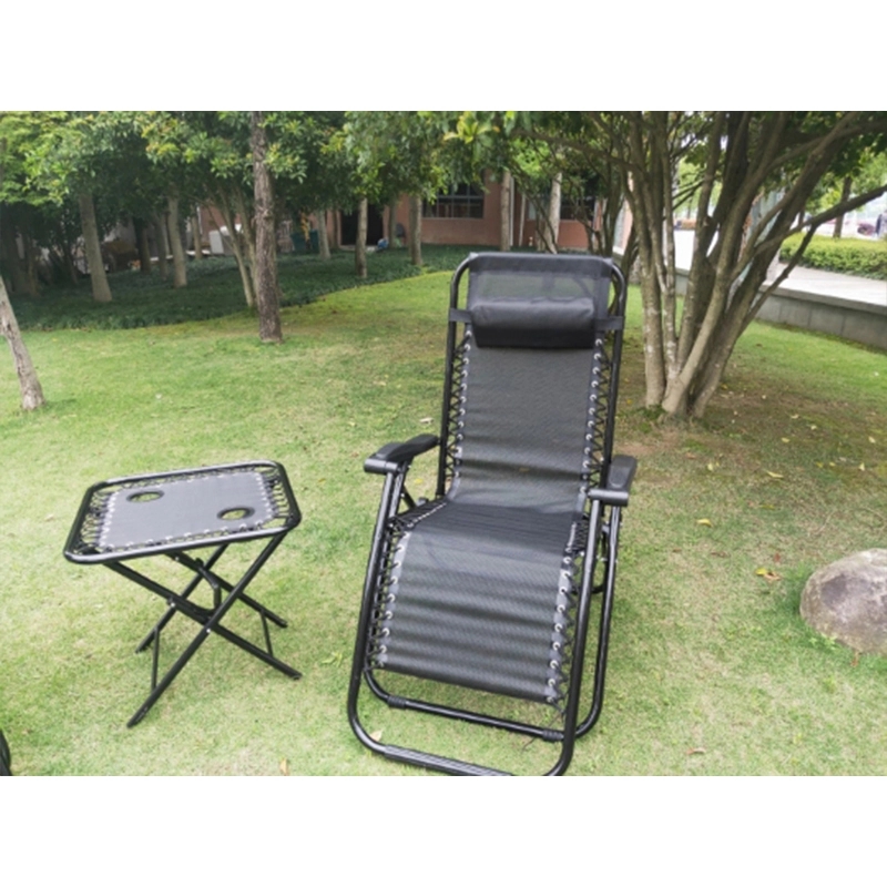 Adjustable Folding Lounge Chair With Table And Pillow 3