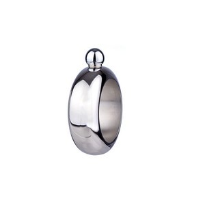 5oz Round Stainless Steel Flask With Tightly Sealed Cap, custom water bottle with logo imprint 3