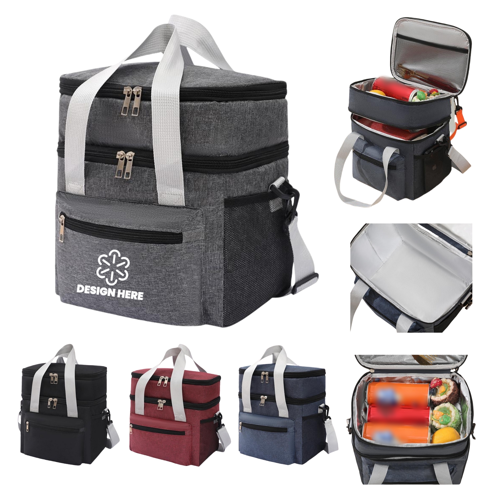 Double-Layer Insulated Tote/Crossbody Bag Large Capacity 6
