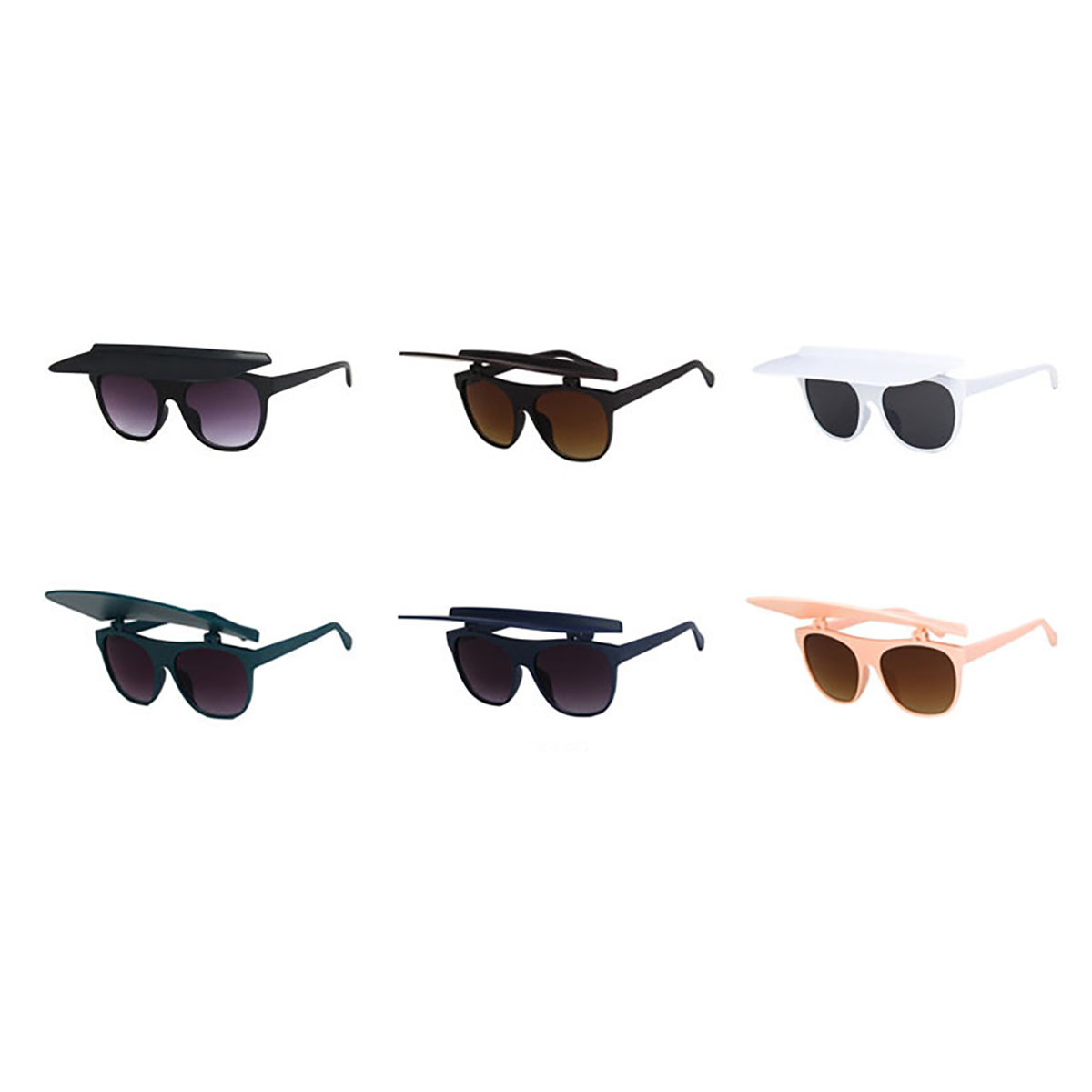 Sunglasses With Foldable Visor Attached 3