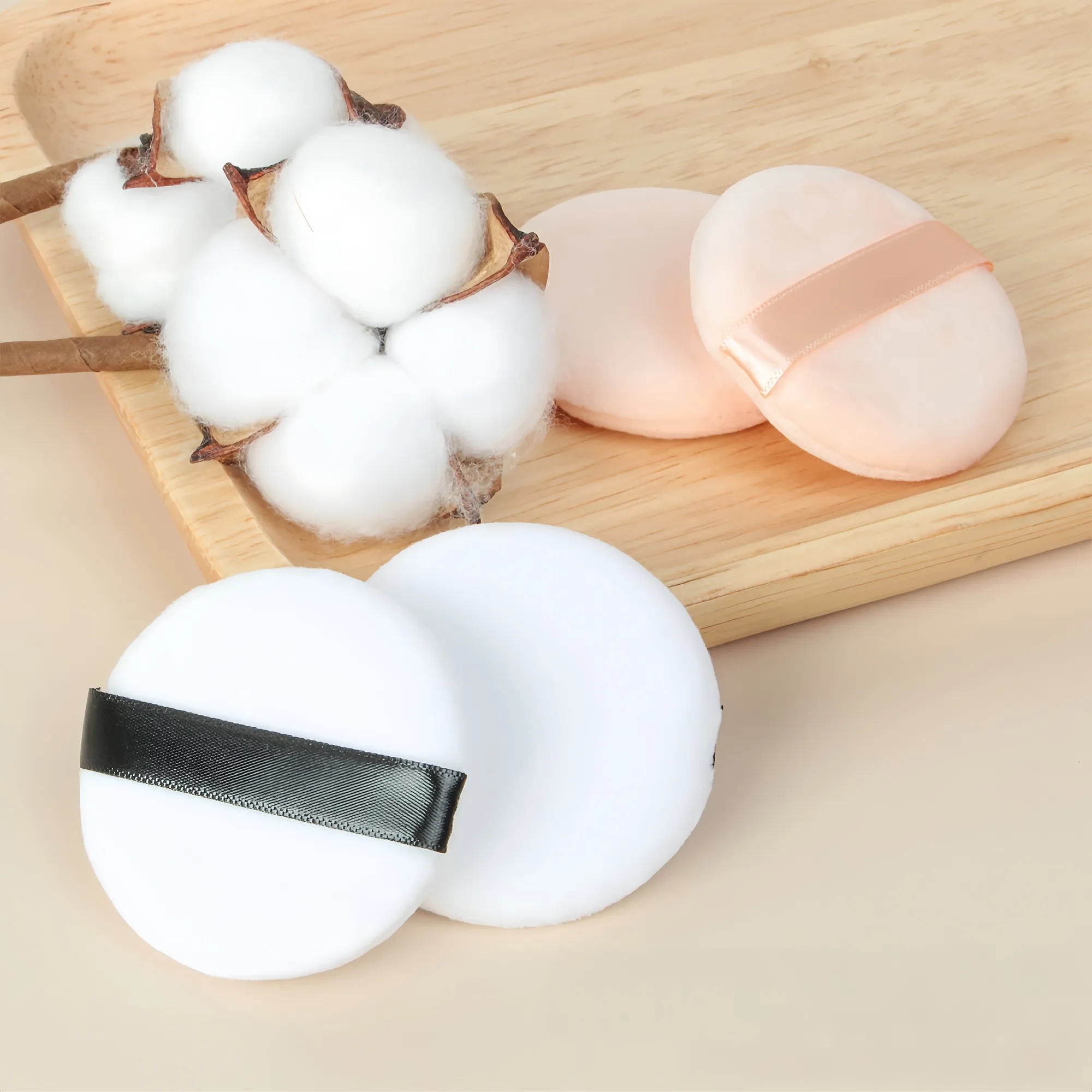 Round Velvety Powder Puff, Crystal Plush Makeup Sponge 2