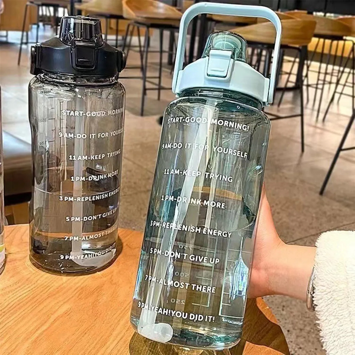 67OZ. Water bottle with straw portable sports fitness cup 5