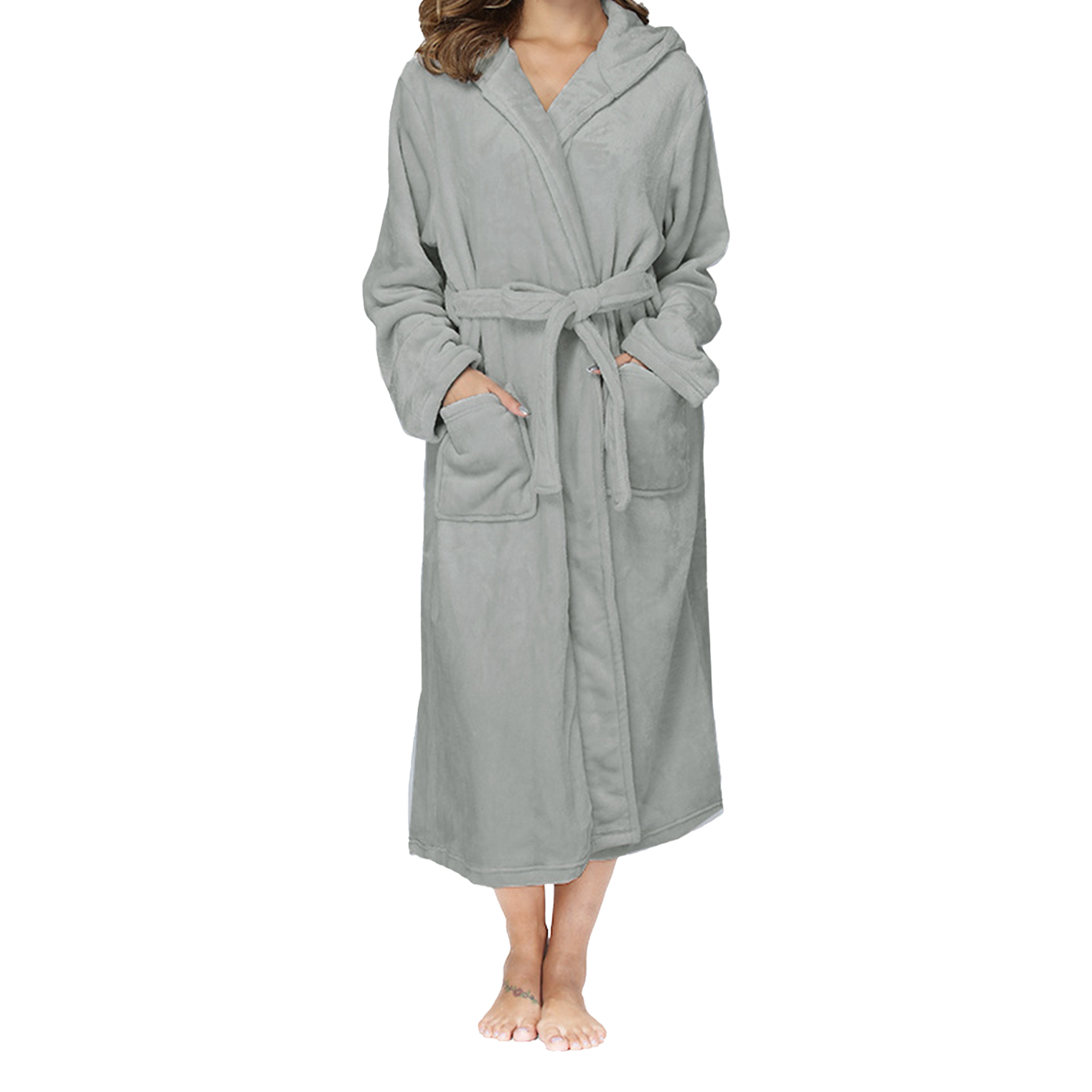 Flannel Extended Hooded Nightgown 2