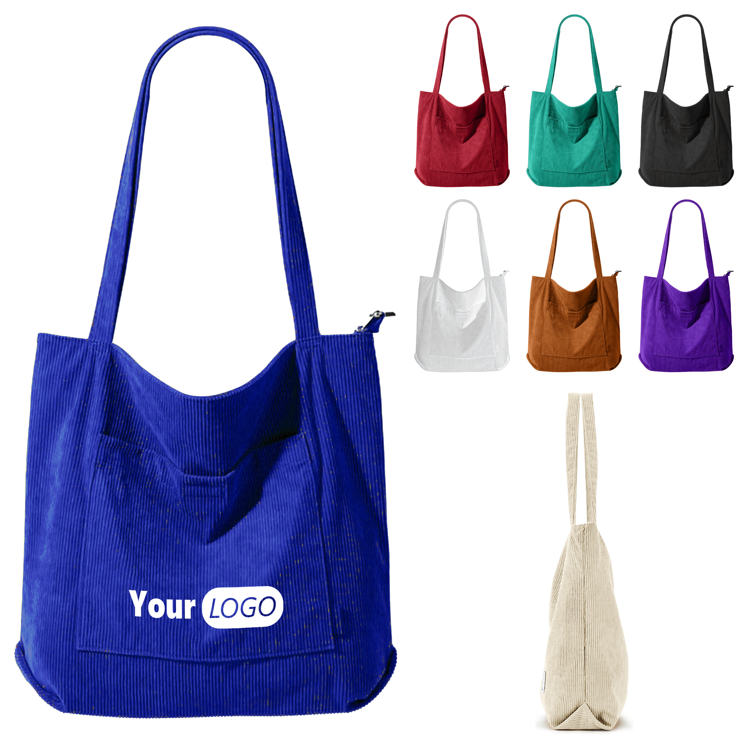 Canvas Simple Retro Corduroy Shoulder Bag ?C Waterproof And Durable 4