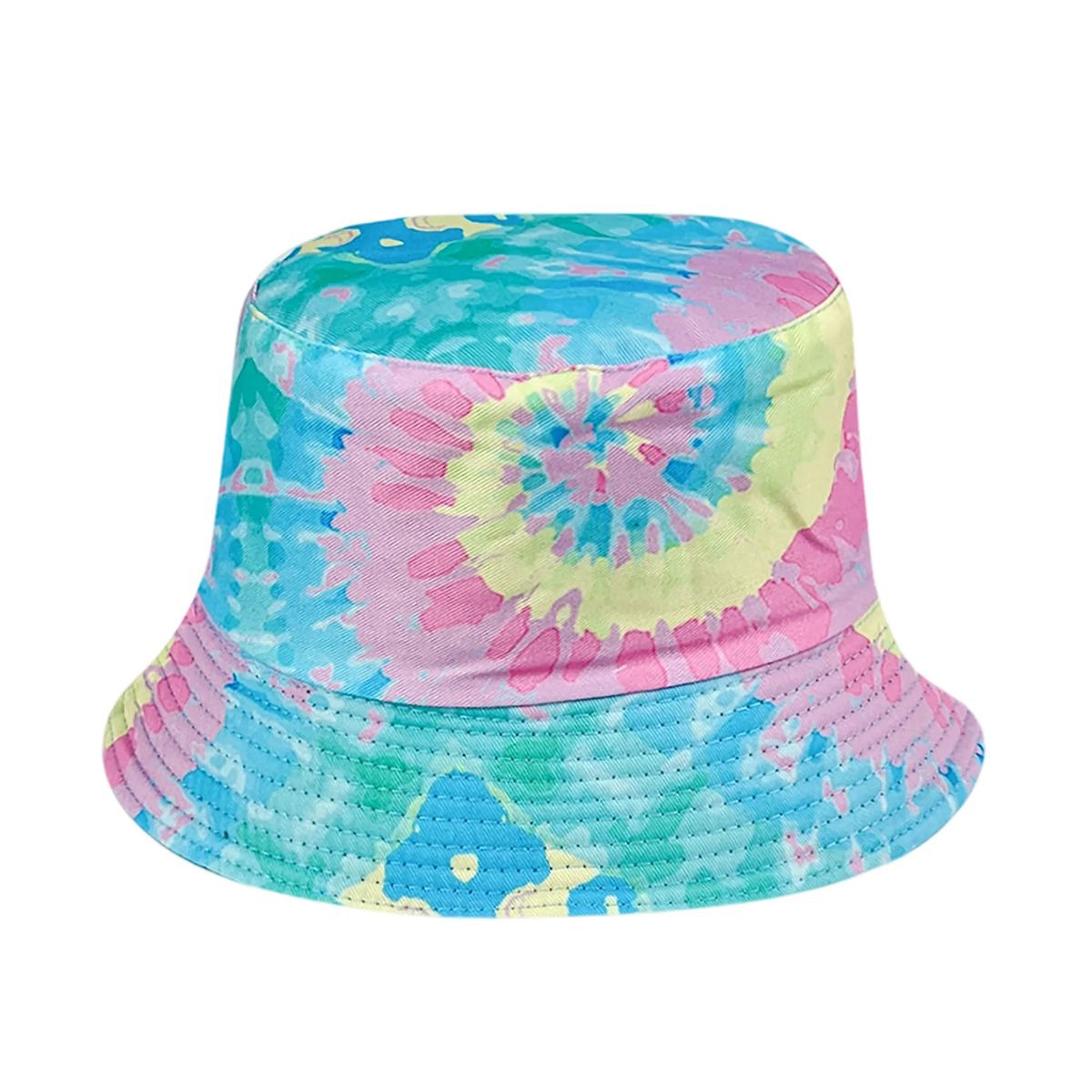 Plastic Tie Dye Hat with Foldable Double Sided Design 3