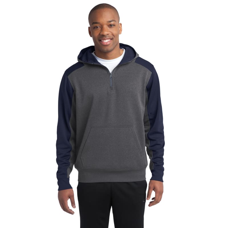 Sport-Tek Tech Fleece Colorblock 1/4-Zip Hooded Sweatshirt. 26