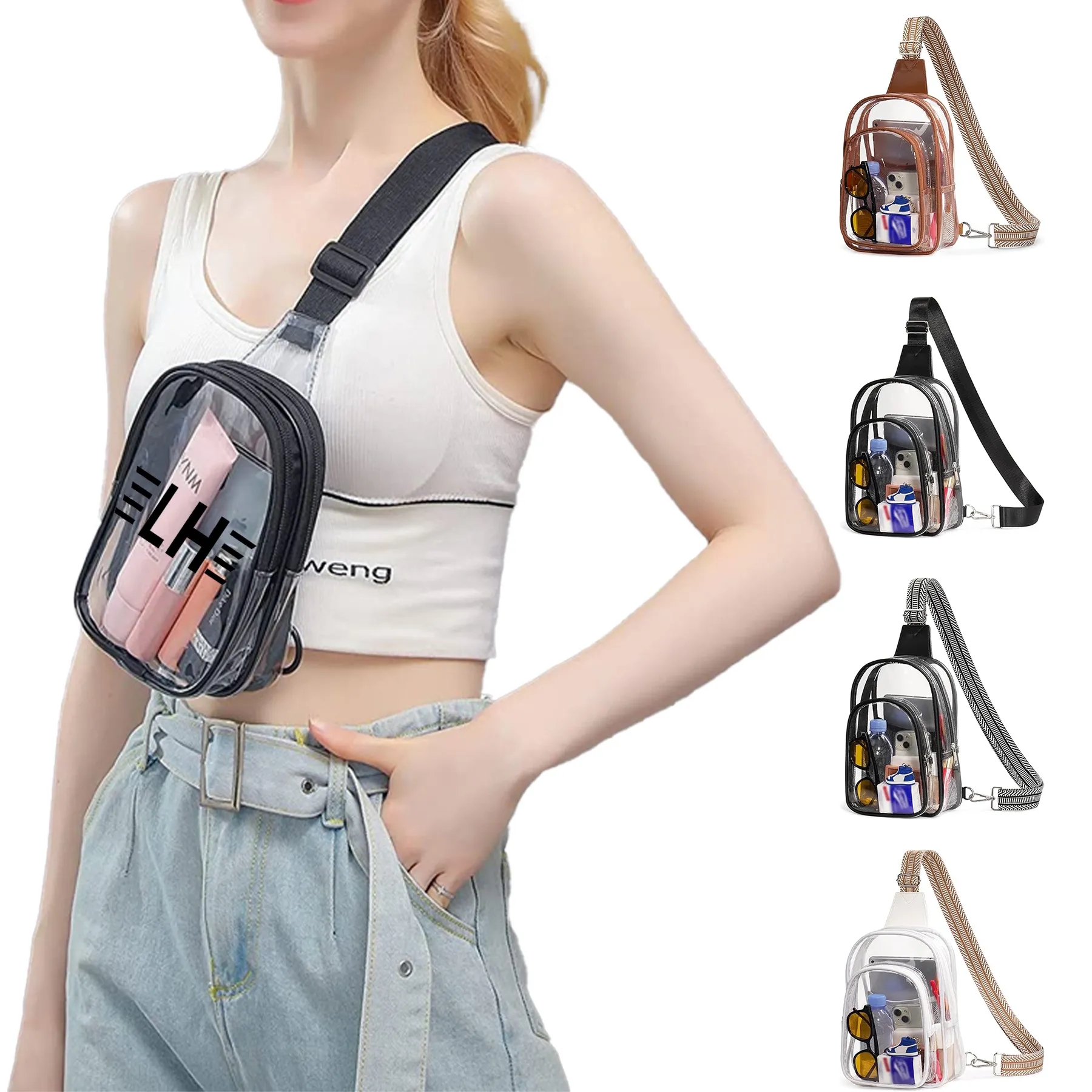 PVC clear crossbody chest bag 3