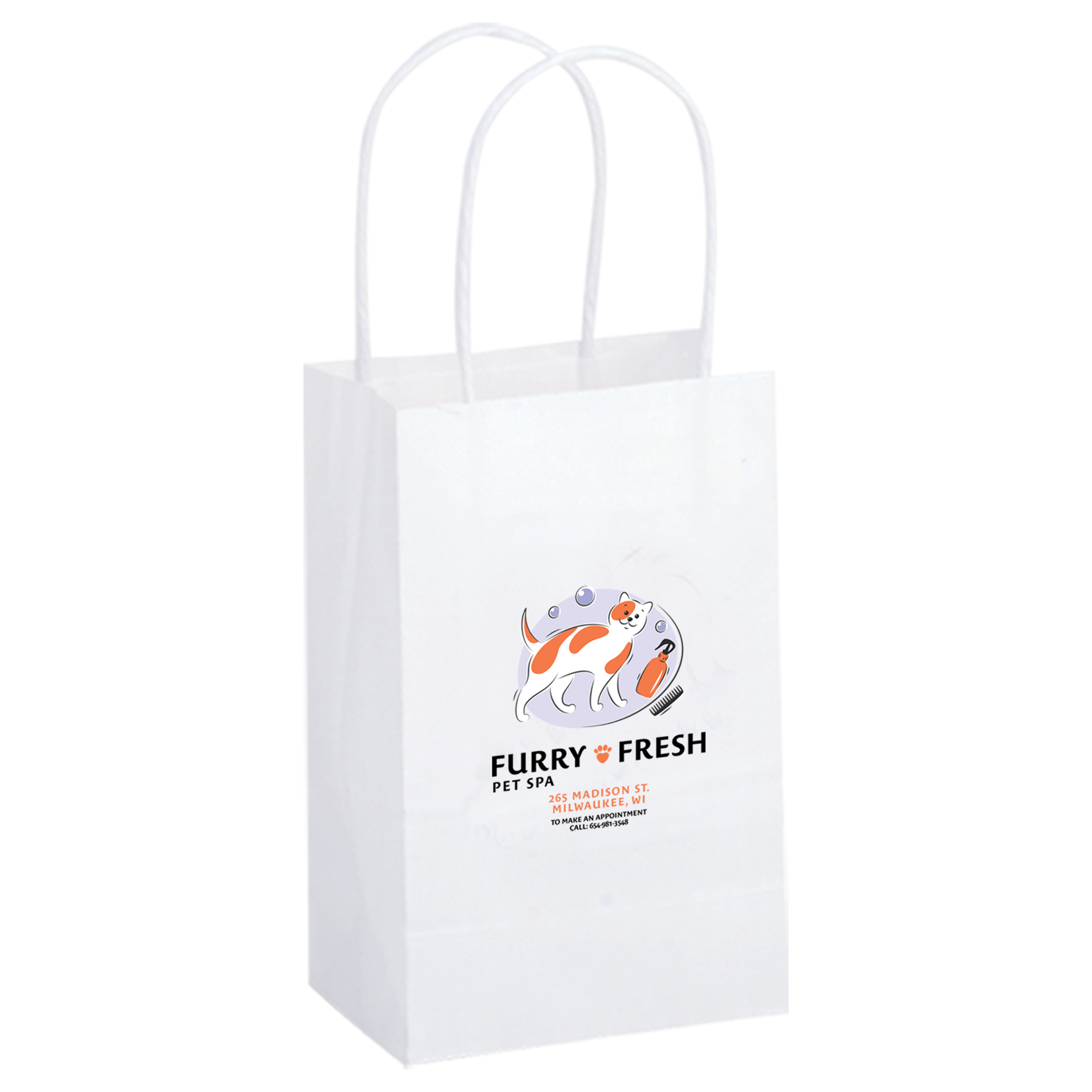 White Kraft Paper Shopper with Twisted Paper Handles 1