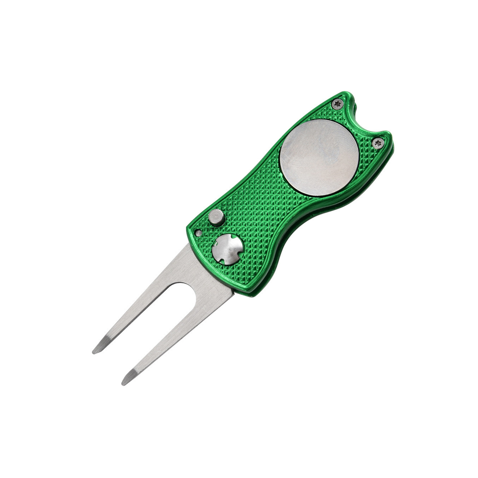 Foldable Stainless Steel Divot Fixer With Magnetic Marker 2.76" 3