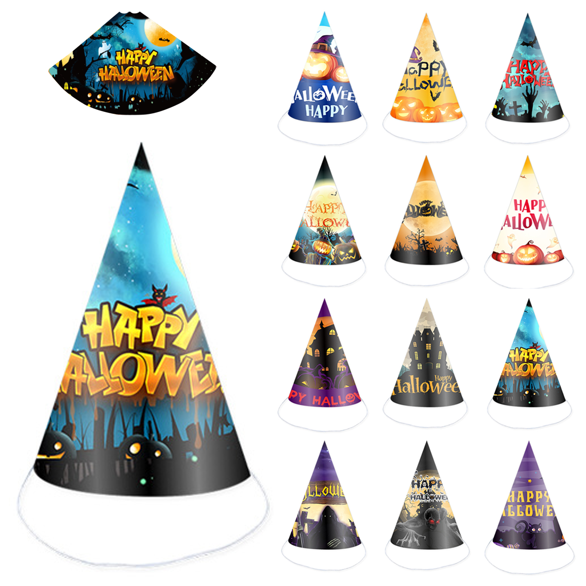 Custom Halloween Paper Party Hat 4
