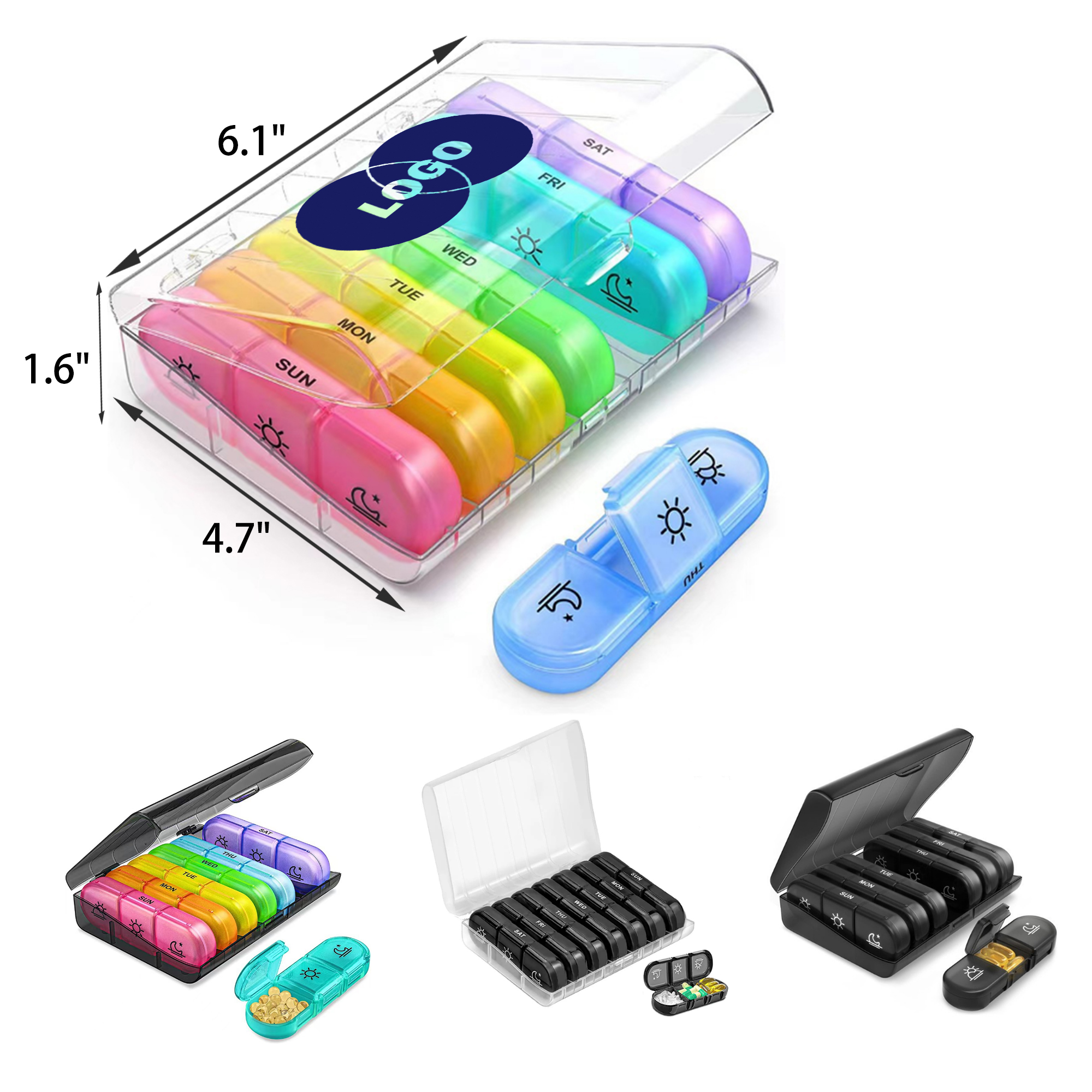 Secure 3 Cell Portable Weekly Medicine Box 2
