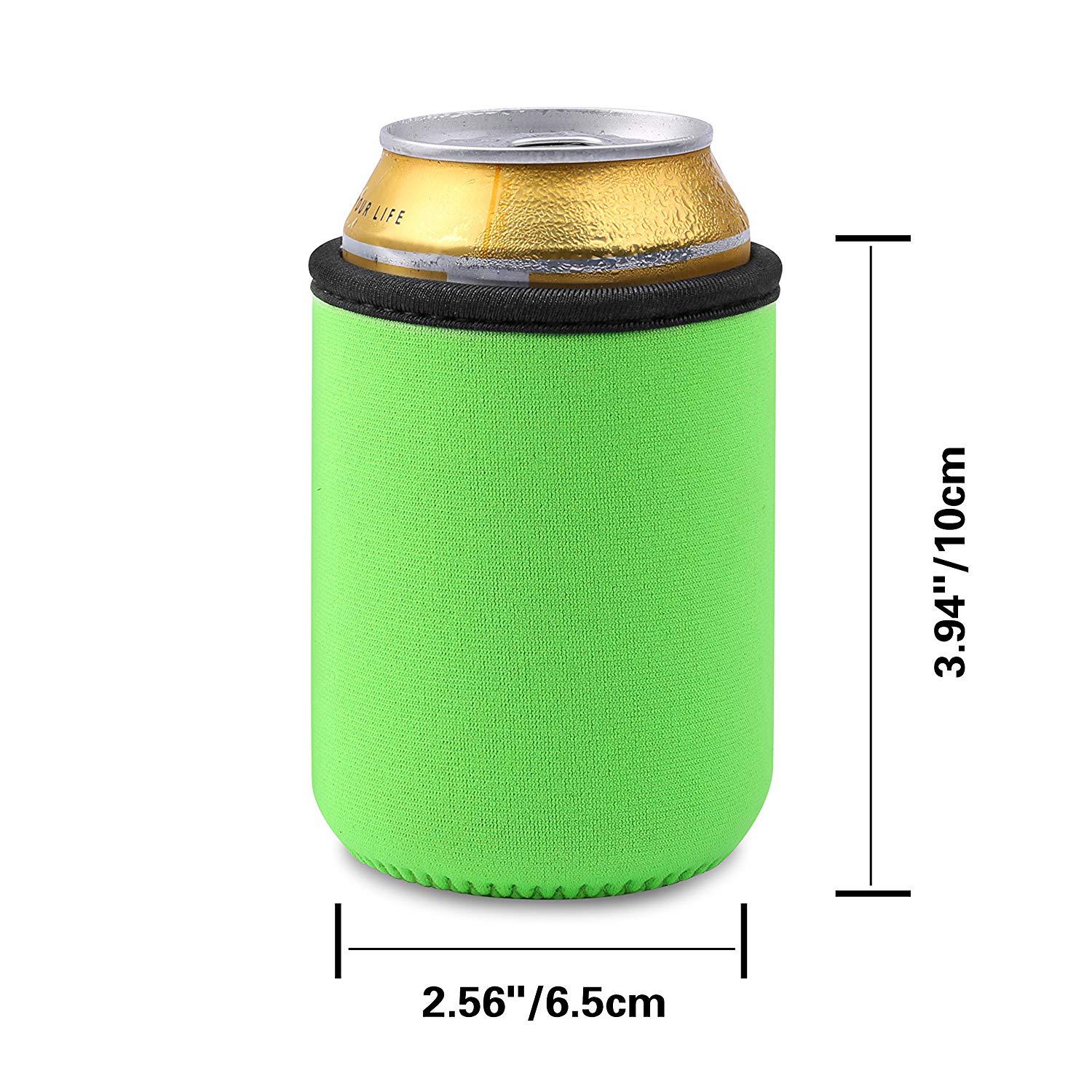 1Seam Neoprene Beer Can Sleeve Covers W/Stitched Fabric Edges 8