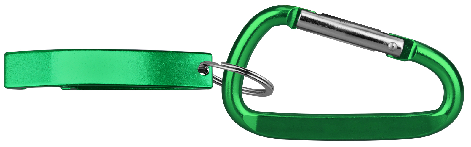 Jumbo size stylish eye shape bottle opener with split key ring & carabineer 1