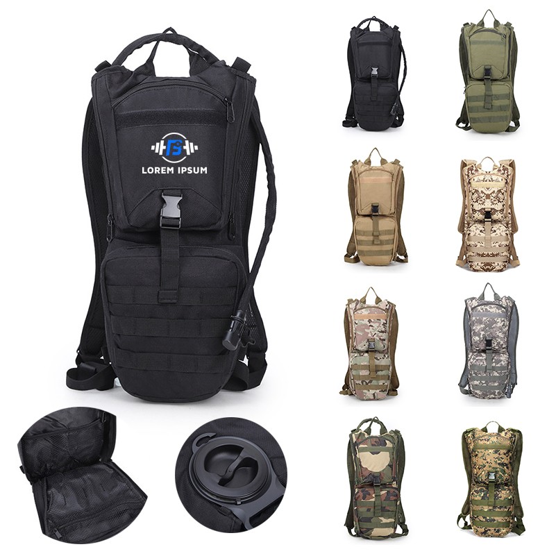 Tactical Camo Hydration Backpack with 3L Water Bladder 2