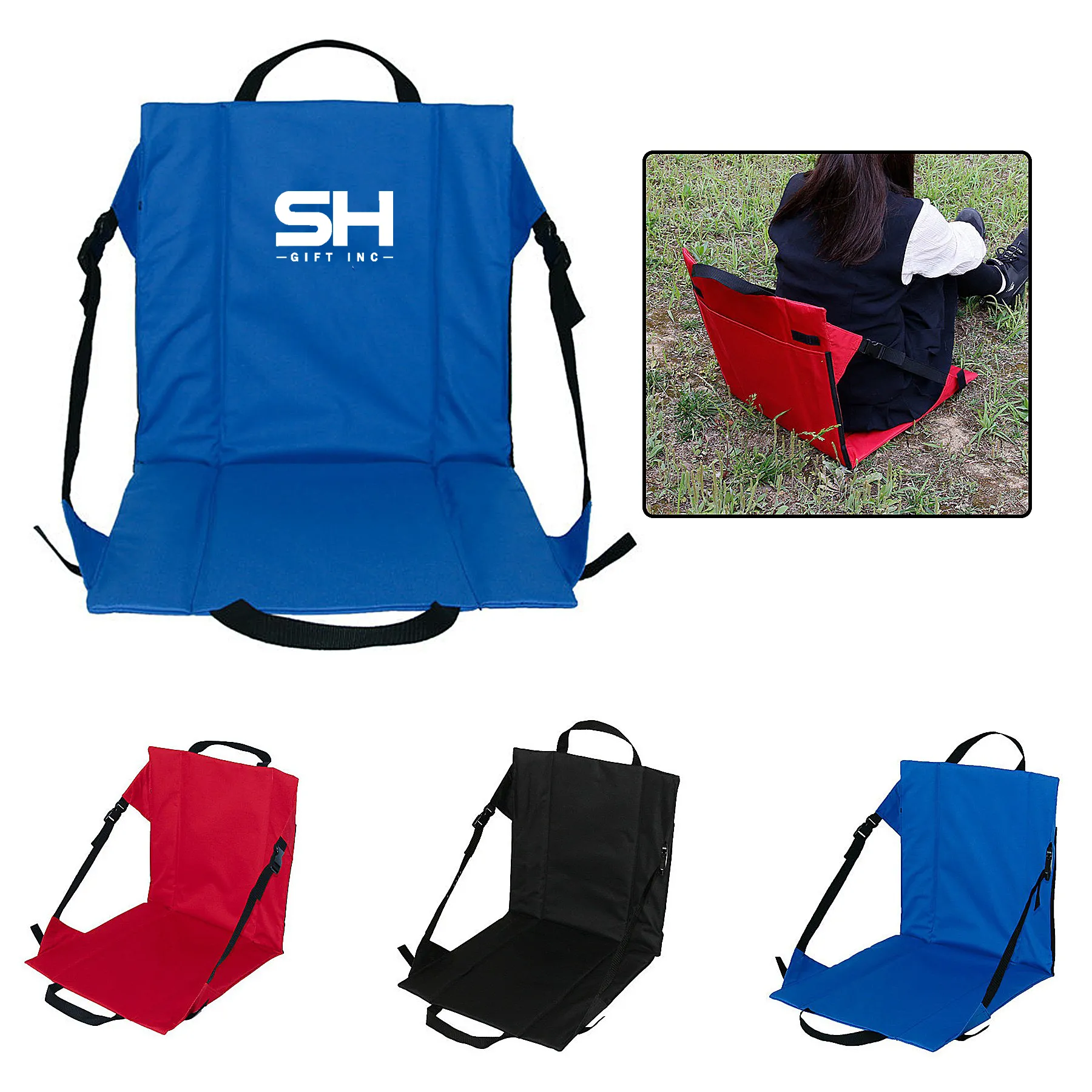 Folding Seat Bleacher Cushion With Backrest 4