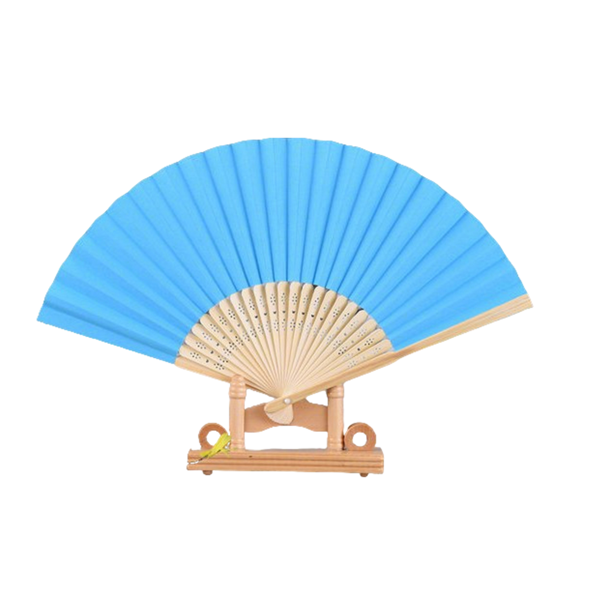 Bamboo Folding Handheld Paper Fan 8.2" x 15" 11