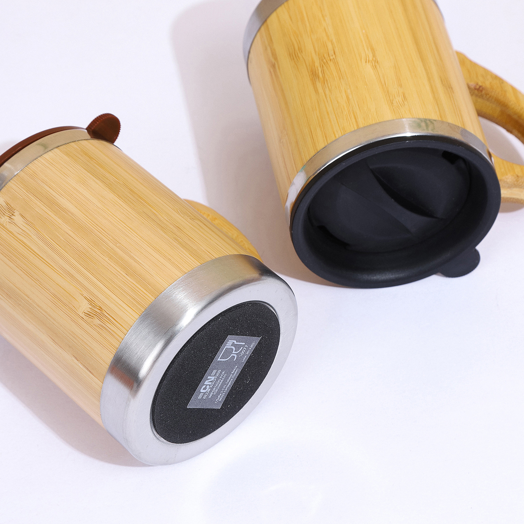 10 Oz. Steel Interior Bamboo Mug Cup 3