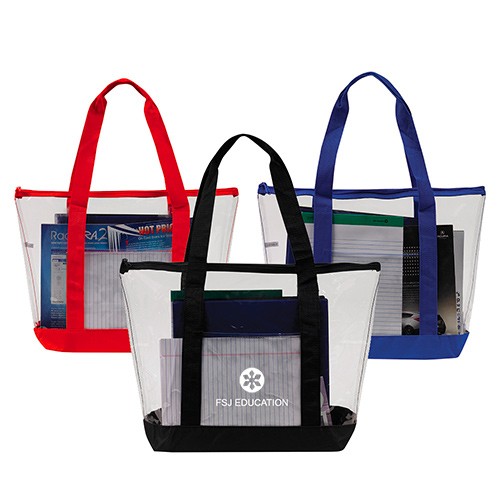 Clear Zippered Tote Bag With Pocket 4