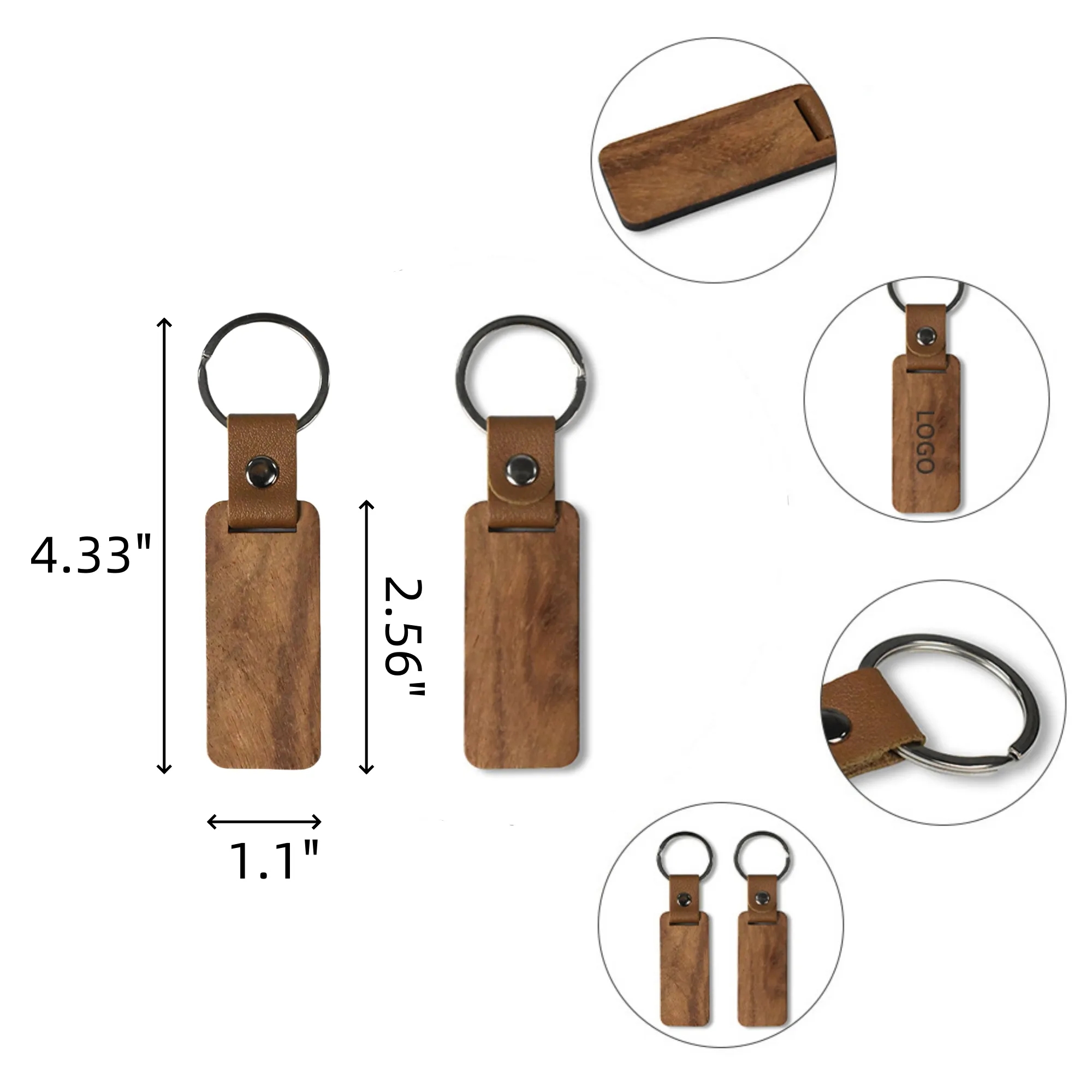 Custom Blank Wooden Keychain 1