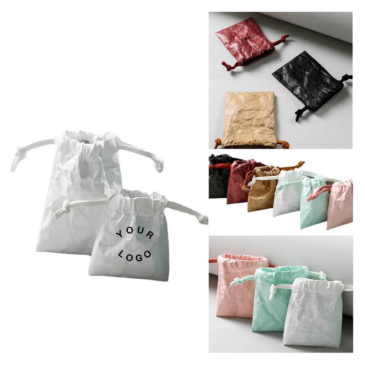 Lightweight Tyvek Mini Pouch with Drawstring 2