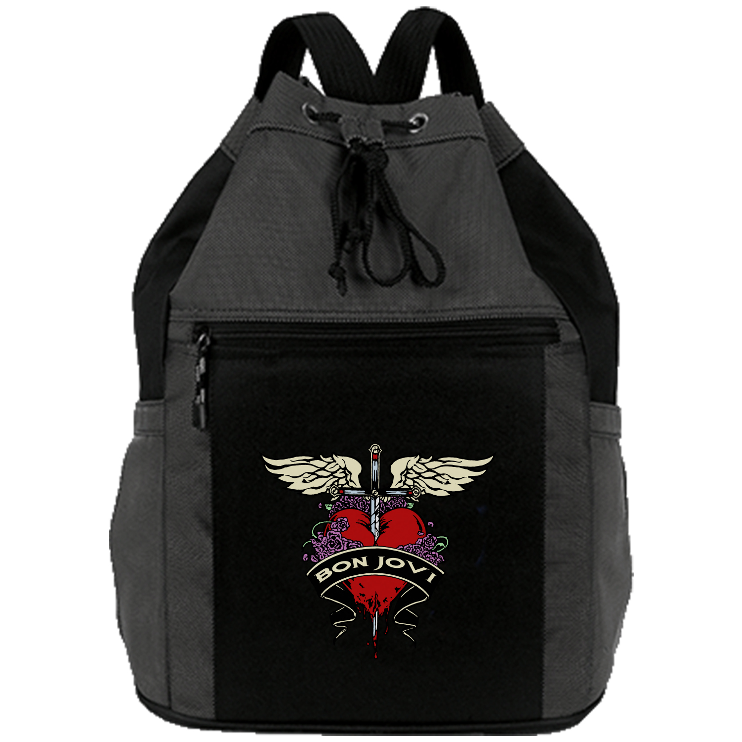 Premium 1200D Vibrant Fusion Sport Drawstring Backpack (14" x 18" x 7.5") 1