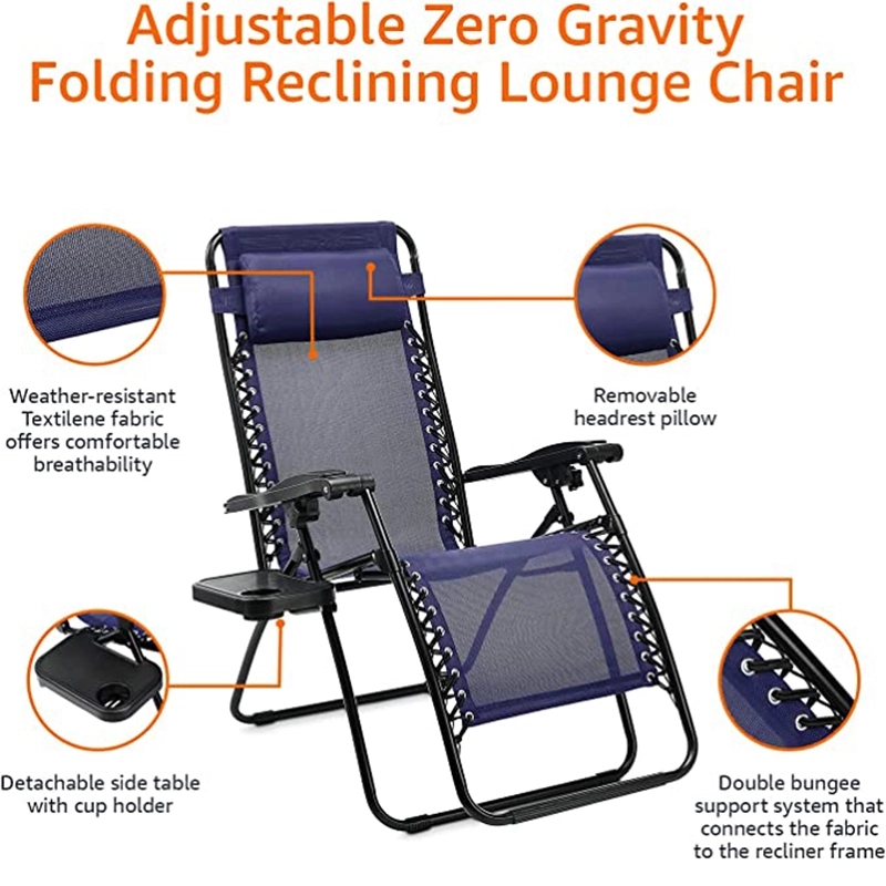 Adjustable Folding Lounge Chair With Table And Pillow 5
