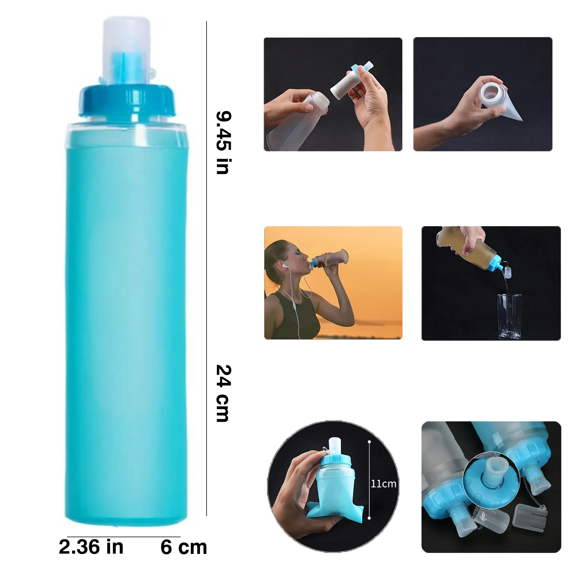 400ML collapsible soft water pouch 2